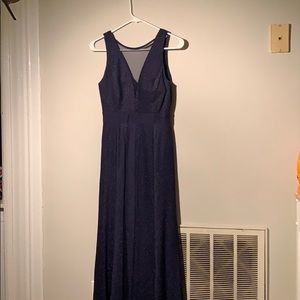 Sparkly Navy Floor-length Gown